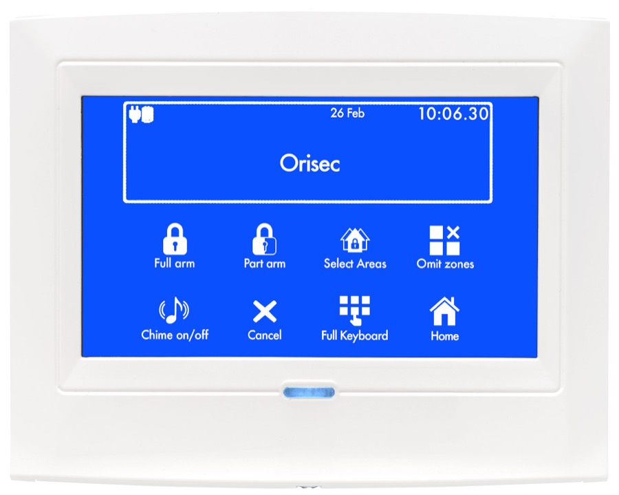 Orisec TK-1250 touchscreen alarm keypad